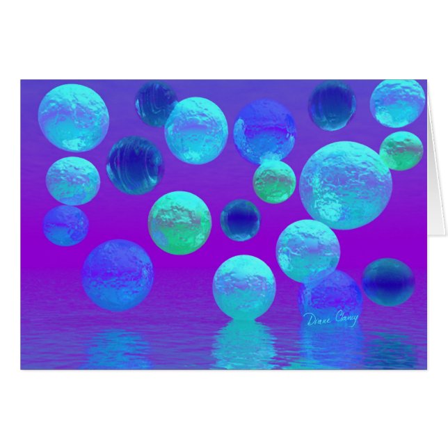 Cyan violett mist - och lilaabstrakt tänder hälsningskort (Framsidan Horizontal)