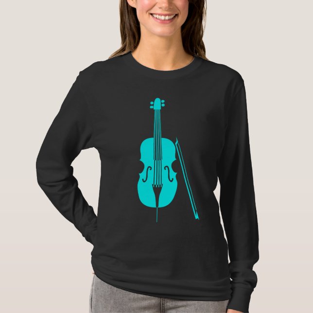 Cyan violoncell - t-shirt (Framsida)