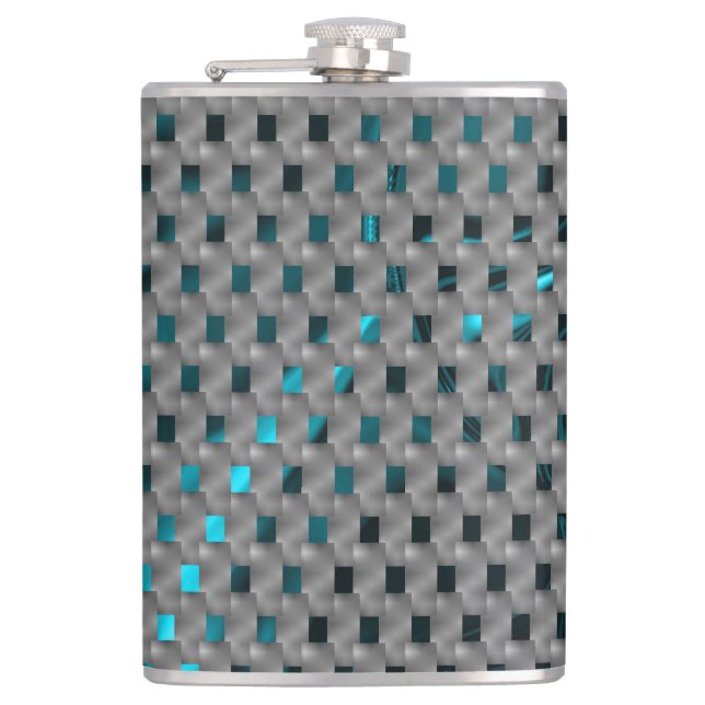 Cyanbild under grått tallrikar, rektangulära forme fickplunta (Framsidan)