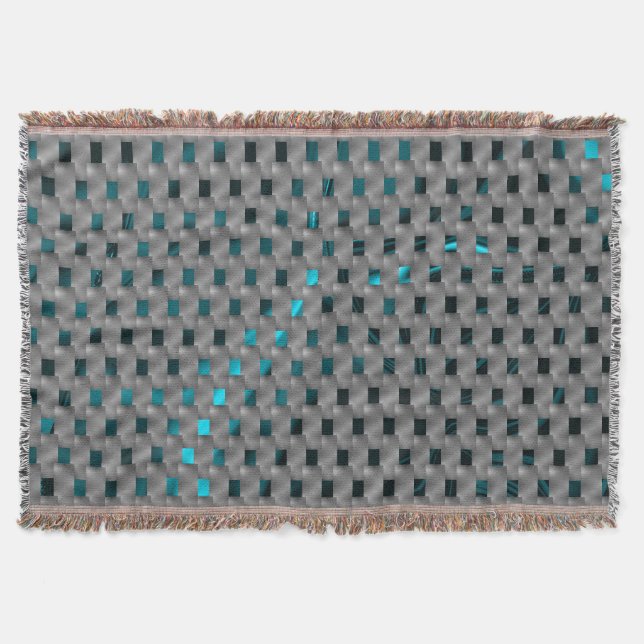 Cyanbild under grått tallrikar, rektangulära forme filt (Framsidan)