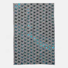 Cyanbild under grått tallrikar, rektangulära forme kökshandduk