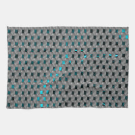 Cyanbild under grått tallrikar, rektangulära forme kökshandduk