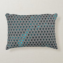 Cyanbild under grått tallrikar, rektangulära forme prydnadskudde