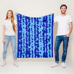 Cyanblå oregelbunden abstrakt design fleecefilt