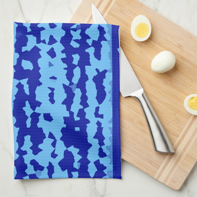 Cyanblå oregelbunden abstrakt design kökshandduk (Vikt i Fjärdedel)