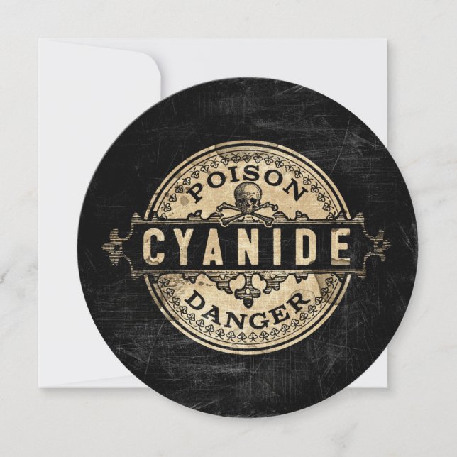 Cyanid Vintage Stil Poison Label Inbjudningar (Framsida)