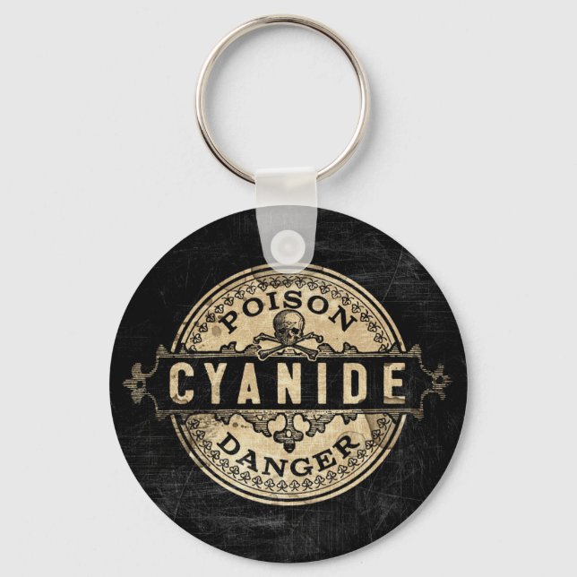 Cyanide Vintage Style Giftmärke Nyckelring (Framsida)