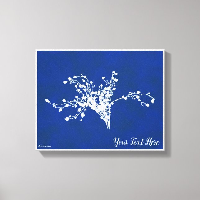 Cyano Print Berries Canvastryck (Framsida)