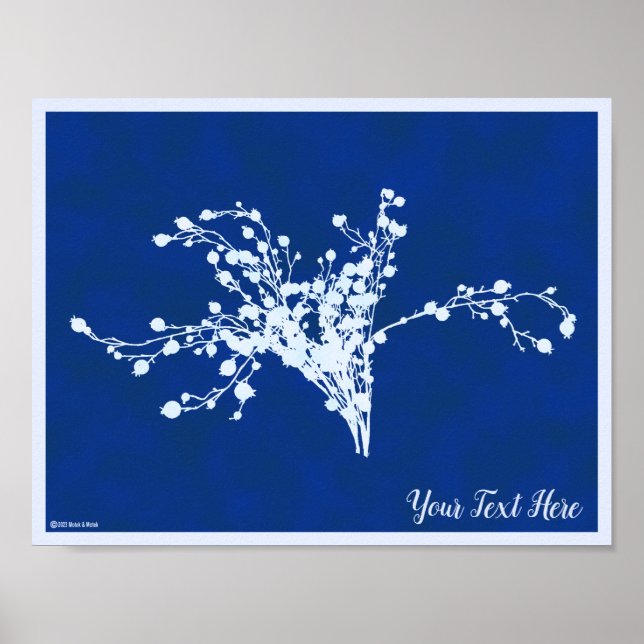 Cyano Print Berries Poster (Framsidan)