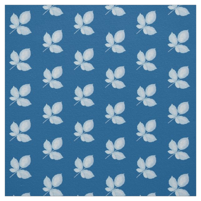 Cyano Print Bramble Löv Tyg (Provkarta)
