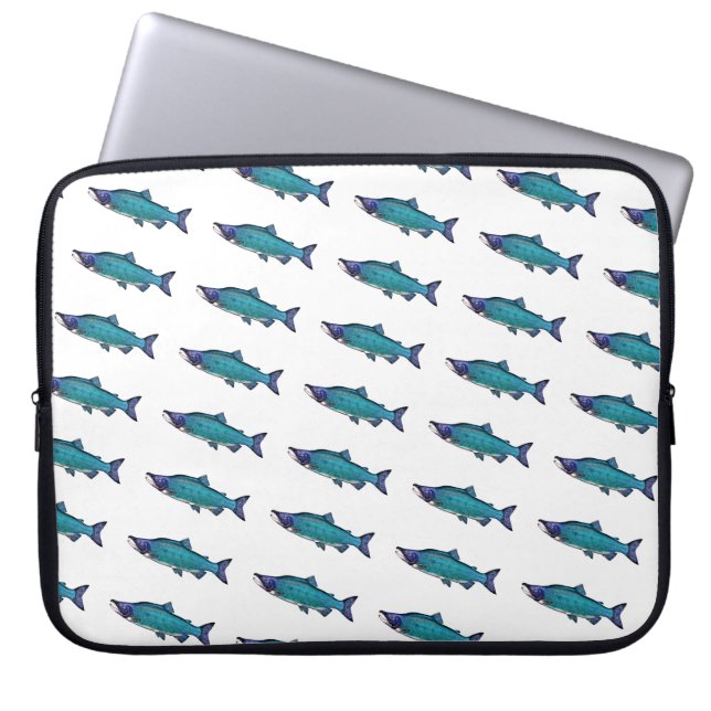 Cyanotisk lax laptop sleeve (Framsidan)