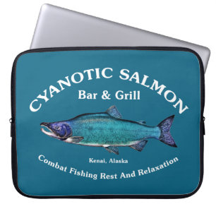 Cyanotisk lax Pub & Grill Laptop Sleeve