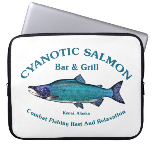 Cyanotisk lax Pub & Grill Laptop Sleeve