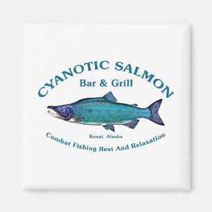 Cyanotisk lax Pub & Grill Magnet