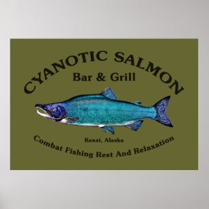 Cyanotisk lax Pub & Grill Poster