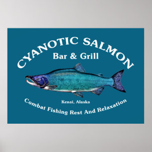Cyanotisk lax Pub & Grill Poster