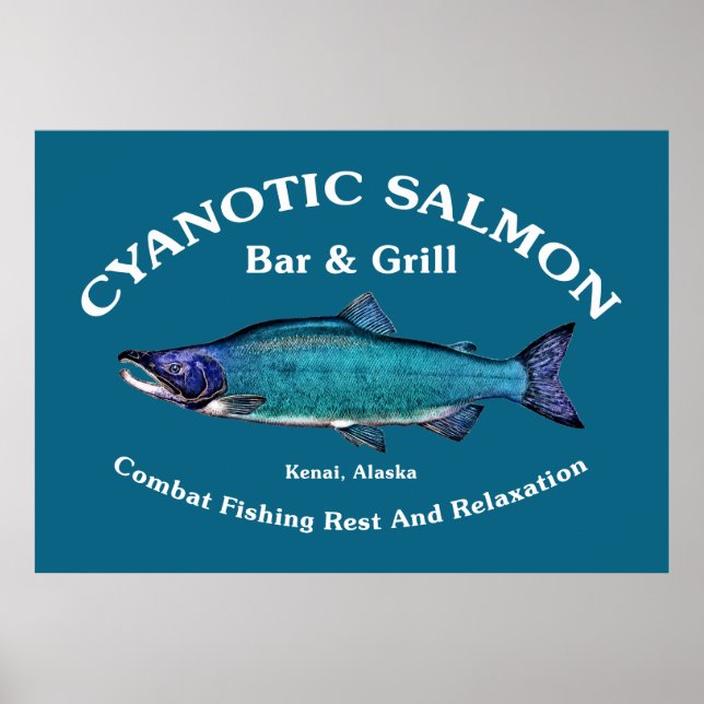 Cyanotisk lax Pub & Grill Poster (Framsidan)