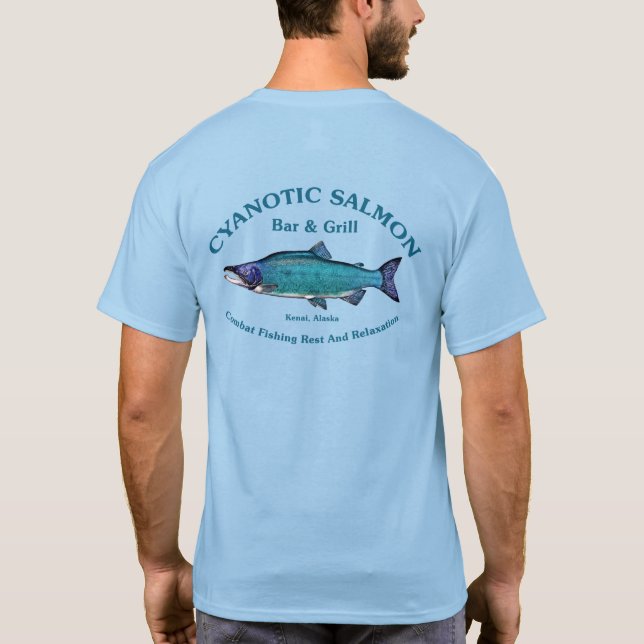 Cyanotisk lax Pub & Grill T Shirt (Baksida)