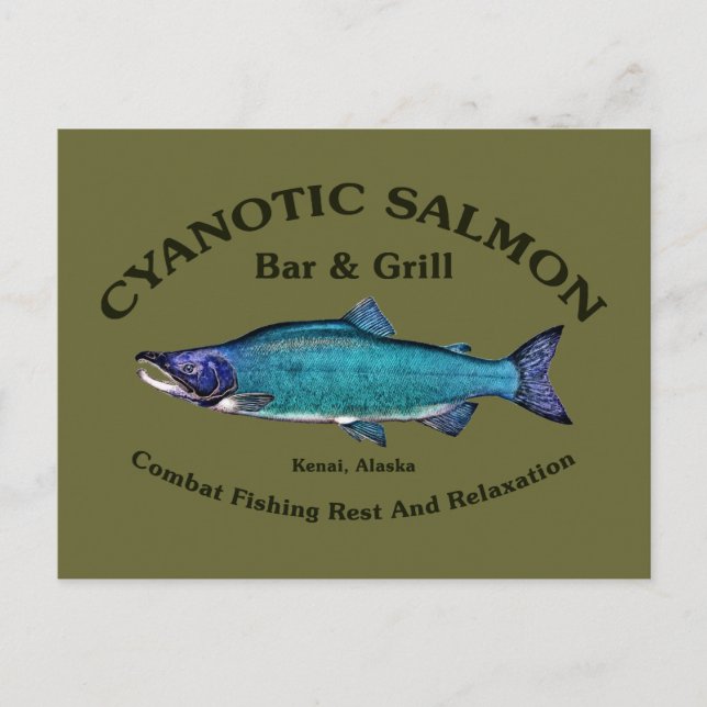 Cyanotisk lax Pub & Grill Vykort (Framsida)