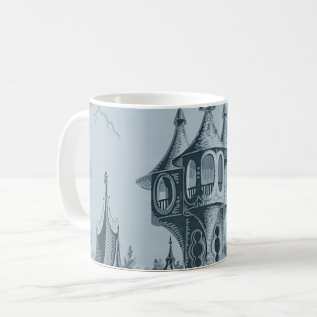 Cyanotyp Blue Castle Turret Kaffemugg (Framsida vänster)