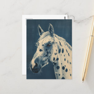cyanotyp leopard Appaloosa Vykort