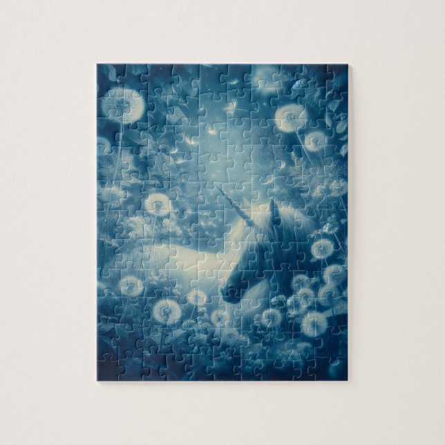 Cyanotype Dandelion Unicorn Dreams Pussel (Vertikal)