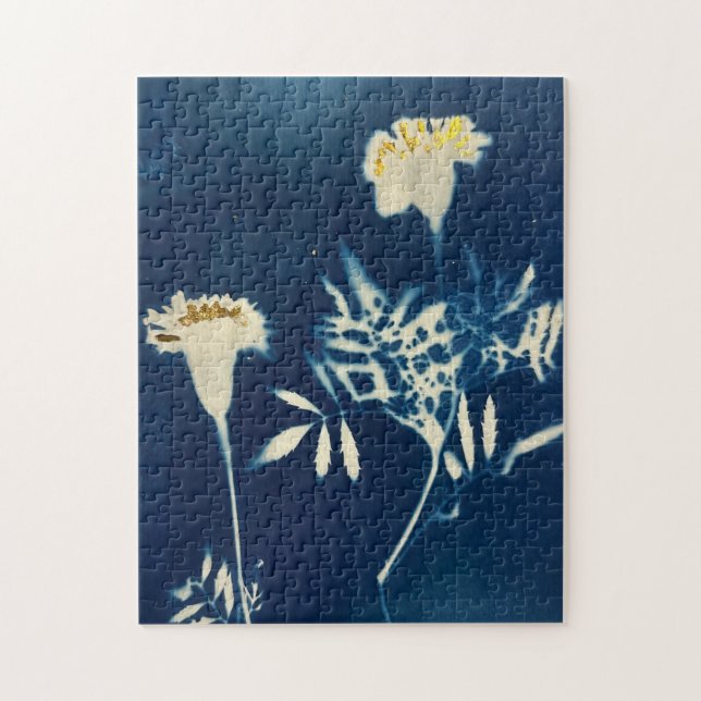 Cyanotype Marigold Puzzle Pussel (Vertikal)