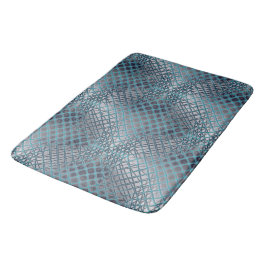 Cyanritad som ser ut som en tangel av fisknät badrumsmatta