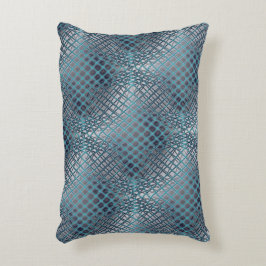 Cyanritad som ser ut som en tangel av fisknät prydnadskudde