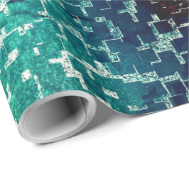 Cyansk blå mosaik stil på kornigt glas presentpapper