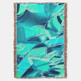 Cyanspår med drizzior på akvamarinbakgrund filt