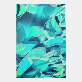 Cyanspår med drizzior på akvamarinbakgrund kökshandduk