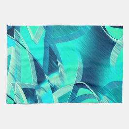 Cyanspår med drizzior på akvamarinbakgrund kökshandduk