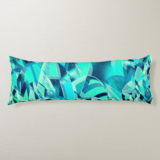 Cyanspår med drizzior på akvamarinbakgrund kroppskudde (Framsidan)