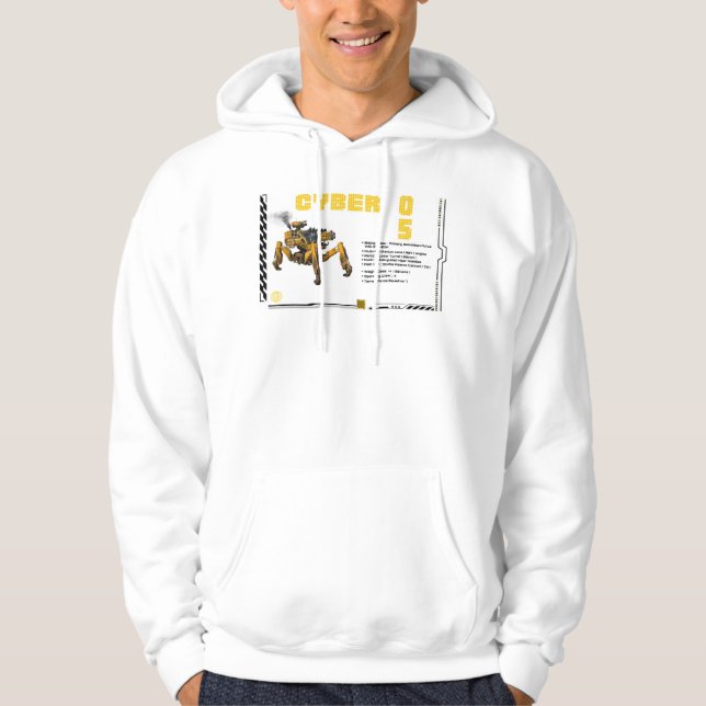 Cyber 05 Mech Robot Design Hoodie (Framsida)