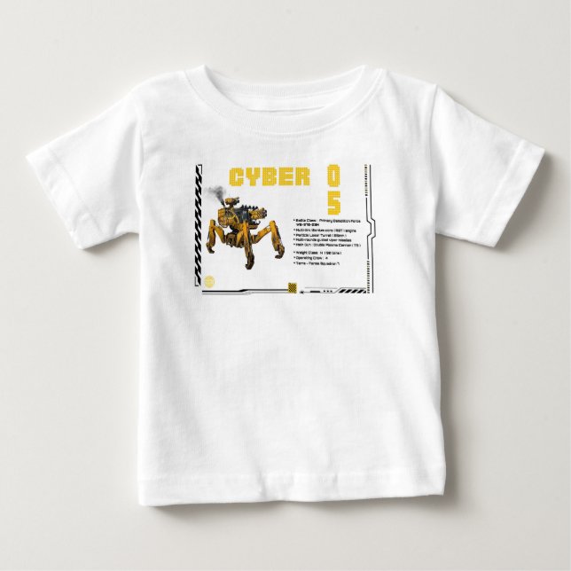 Cyber 05 Mech Robot Design T Shirt (Framsida)