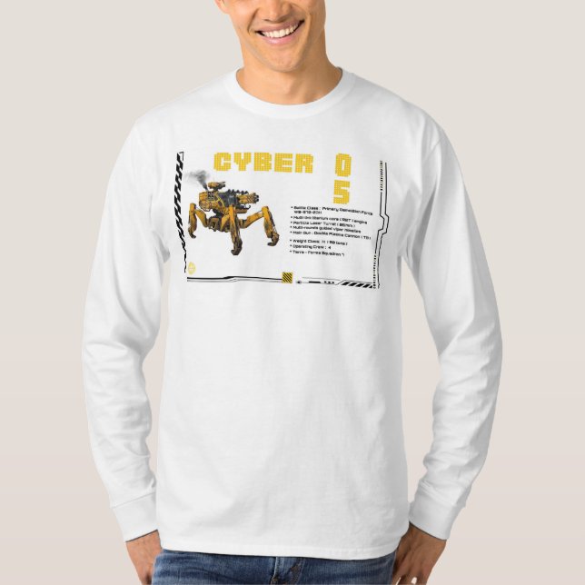 Cyber 05 Mech Robot Design T Shirt (Framsida)