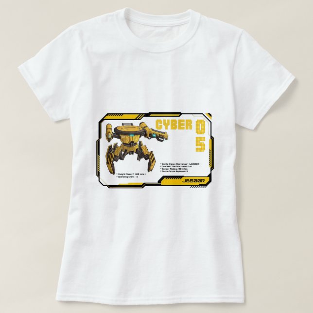 Cyber 05 Mech Robot Design T Shirt (Design framsida)