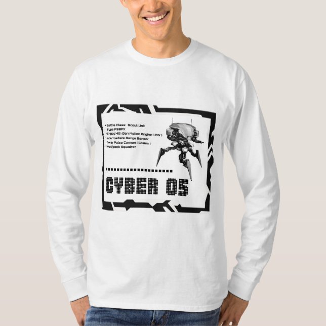 Cyber 05 Mech robot Design T Shirt (Framsida)