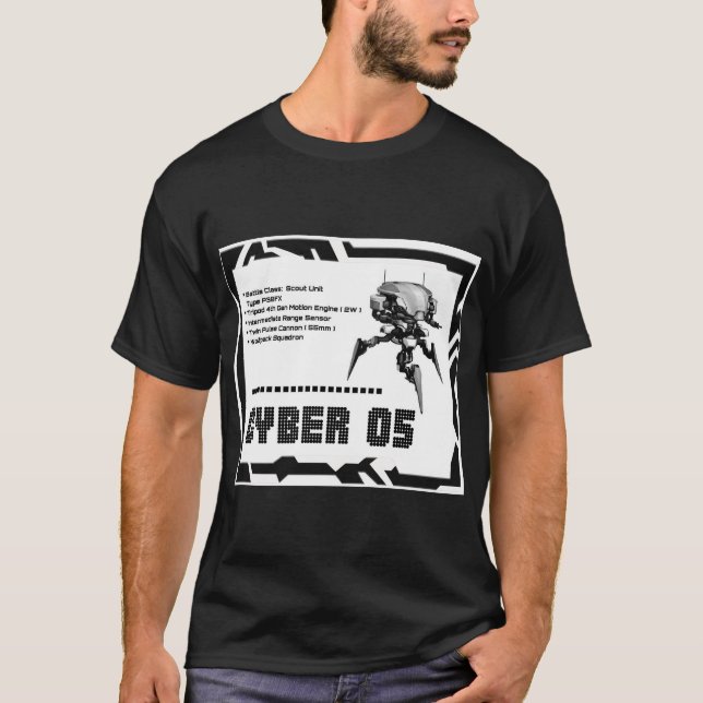 Cyber 05 Mech Robot T Shirt (Framsida)