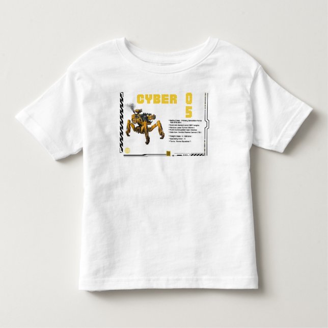 Cyber 05 Mecha Robot Design T Shirt (Framsida)