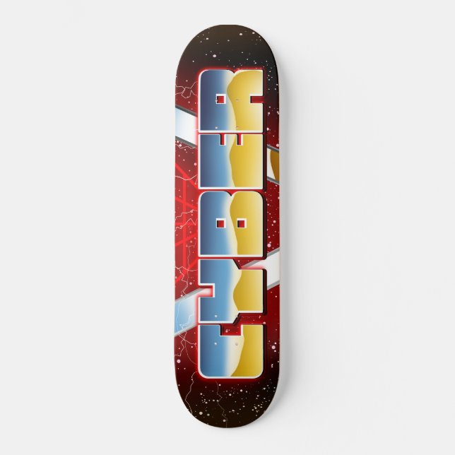 Cyber 1980-talets poster mini skateboard bräda 18,5 cm (Framsida)