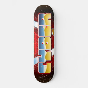 Cyber 1980-talsaffisch mini skateboard bräda 18,5 cm