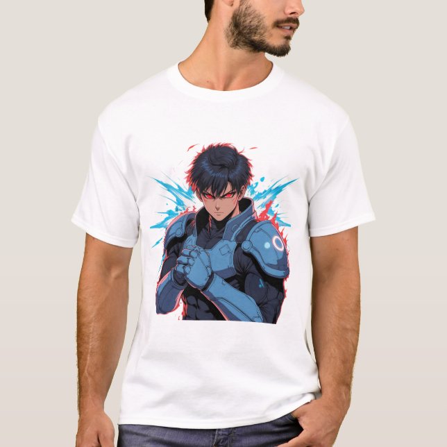 Cyber Anime Warrior T-Shirt (Framsida)