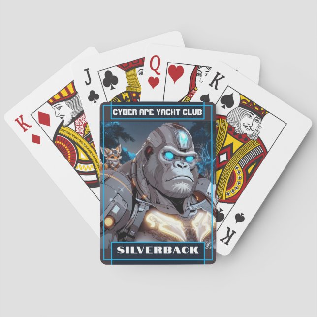 Cyber Ape Yacht Club - Silverback Playing Cards Casinokort (Baksidan)