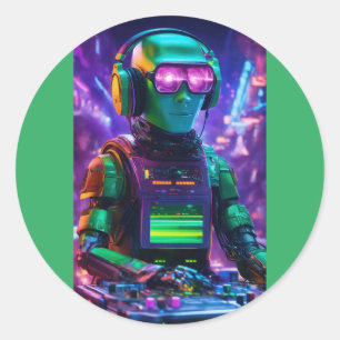 Cyber Beats-samling Runt Klistermärke