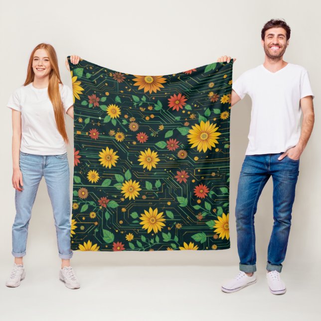 Cyber Bloom Fleecefilt (På plats)