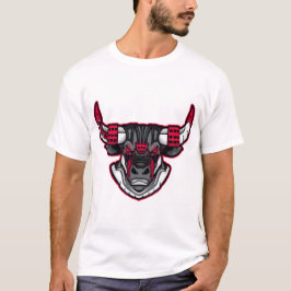 Cyber Bull Head – Futuristic Mecha Animal Graphic  T Shirt
