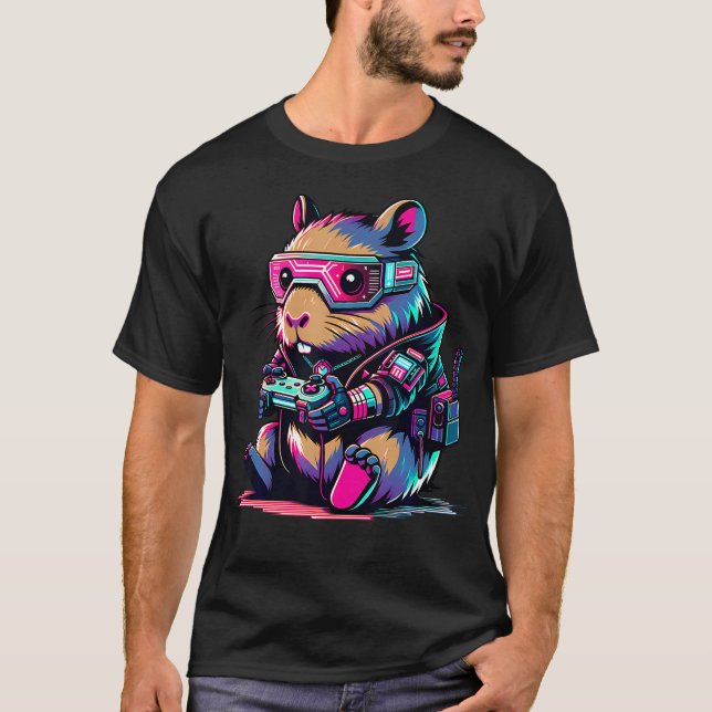 Cyber Capybara TV-spel Capybara T Shirt (Framsida)