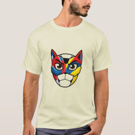Cyber Cat | Futuristisk Neon Katt Ansikte Grafisk T Shirt